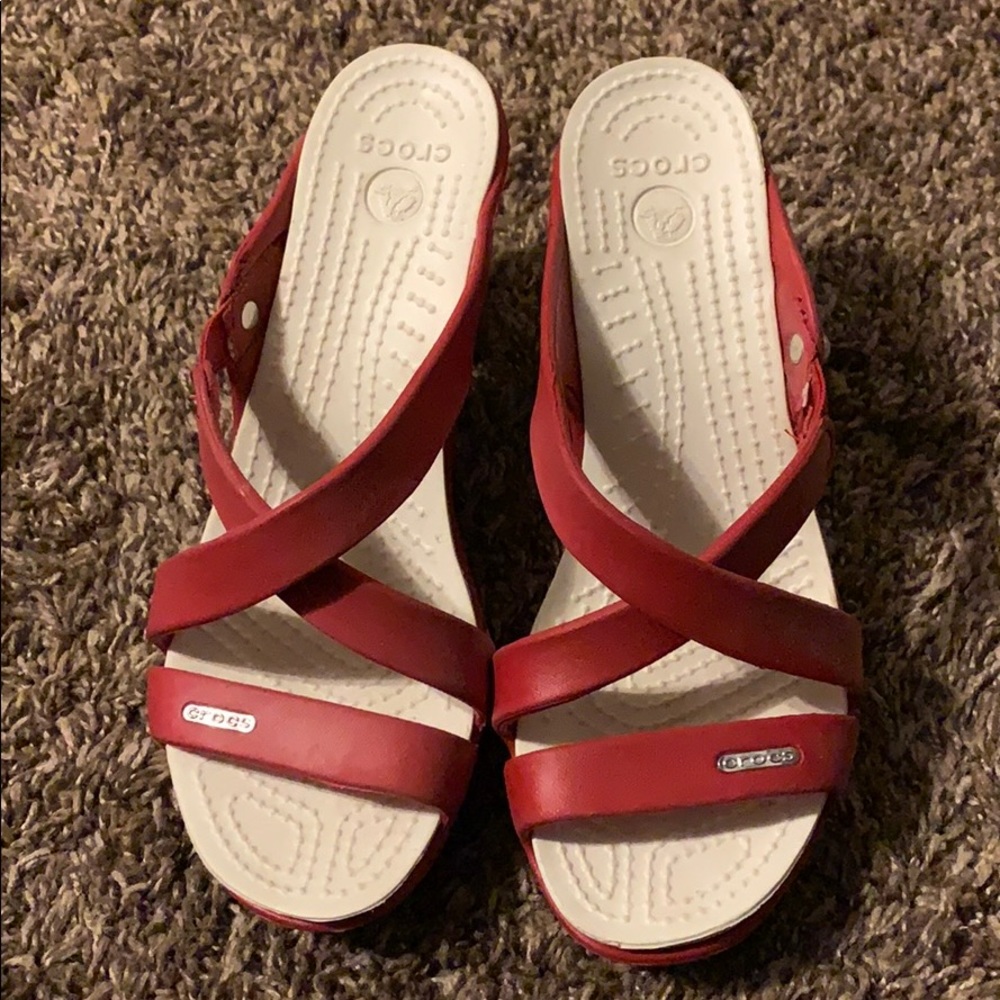 Crocs red heels